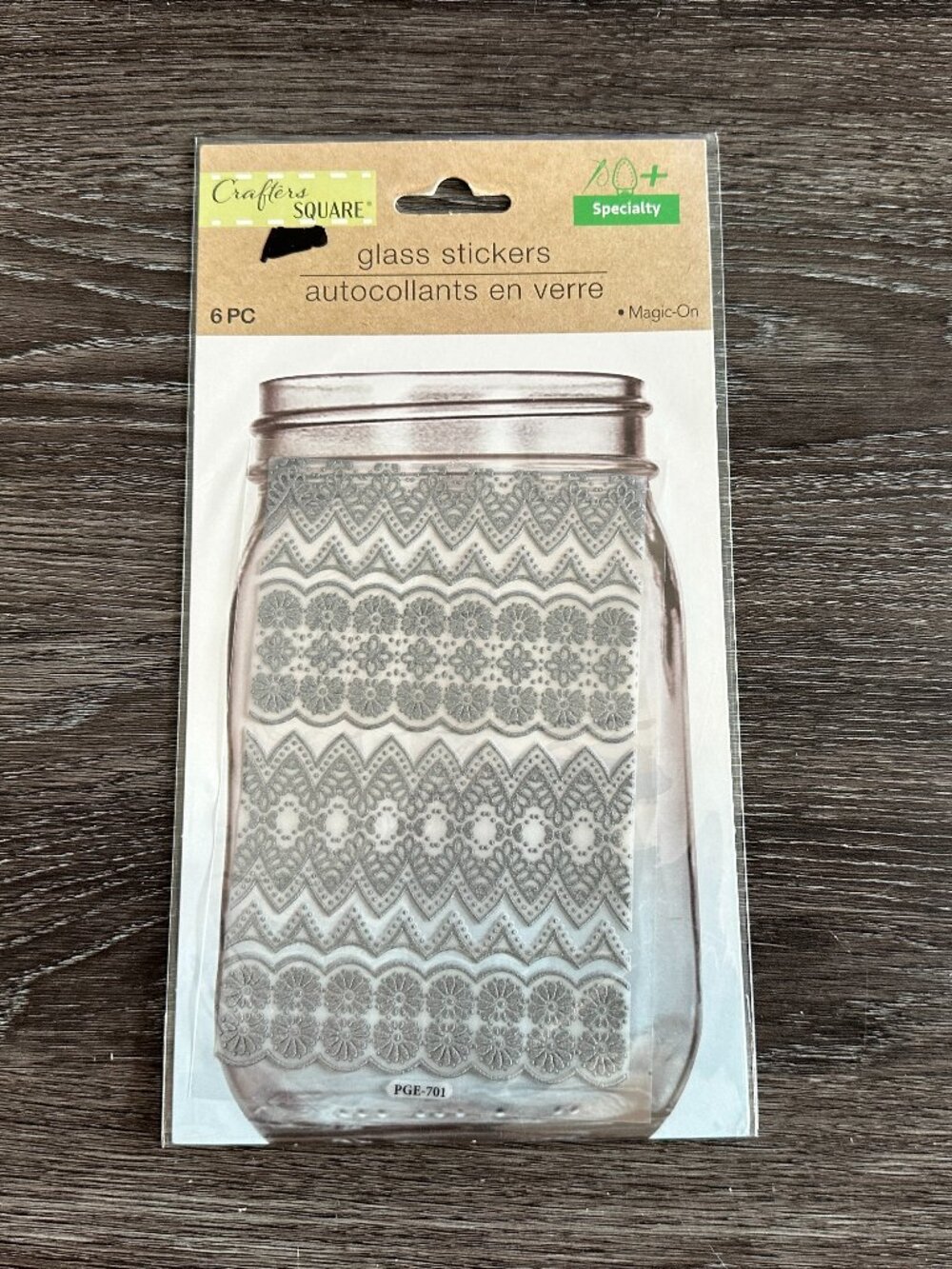 NWT Glass Stickers 6 Pieces Magic-On Beautiful! Crafters Square